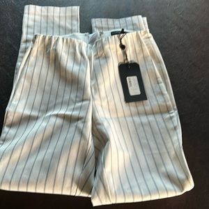 Rag&Bone Simone Skinny Pinstripe High Waist Ivory/Blk Zip back Size 0